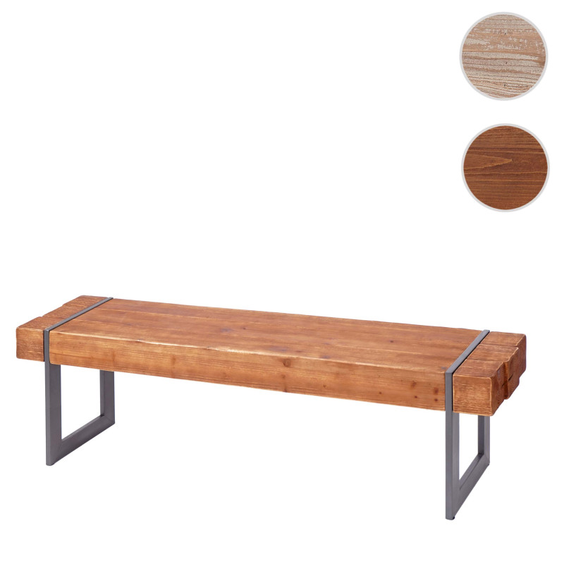 Banc banc de salle à manger, bois de sapin rustique massif - brun 160cm