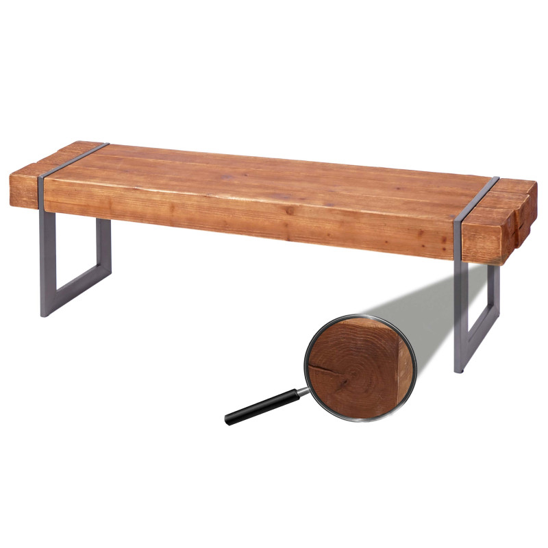 Banc banc de salle à manger, bois de sapin rustique massif - brun 160cm