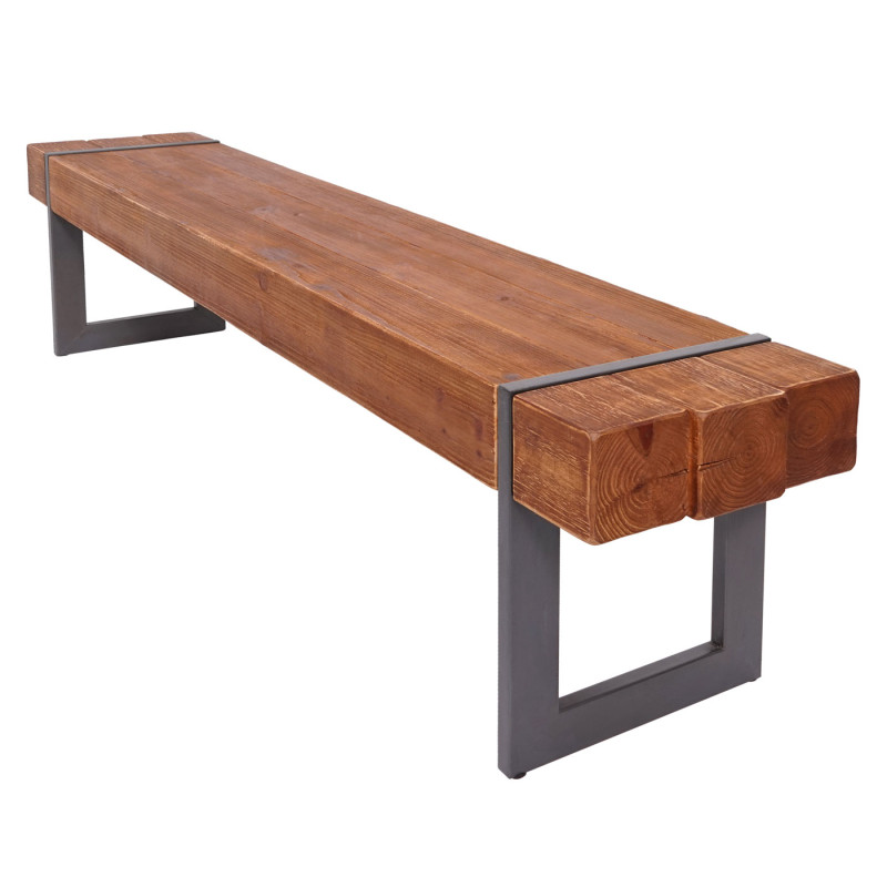 Banc banc de salle à manger, bois de sapin rustique massif - brun 160cm