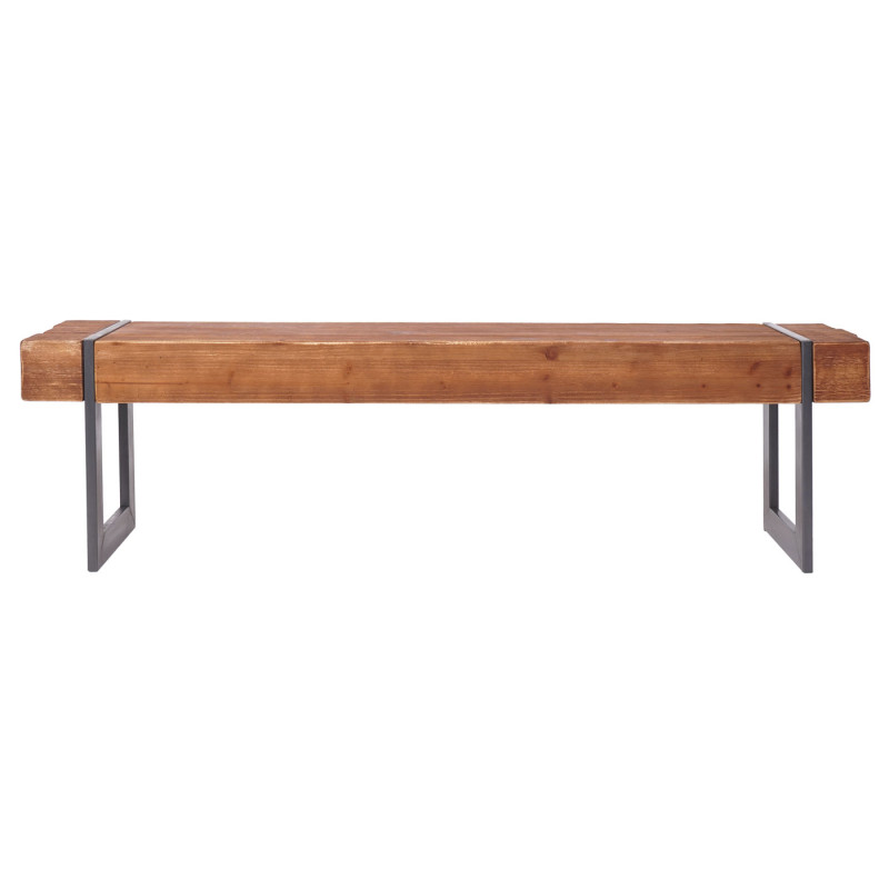 Banc banc de salle à manger, bois de sapin rustique massif - brun 160cm