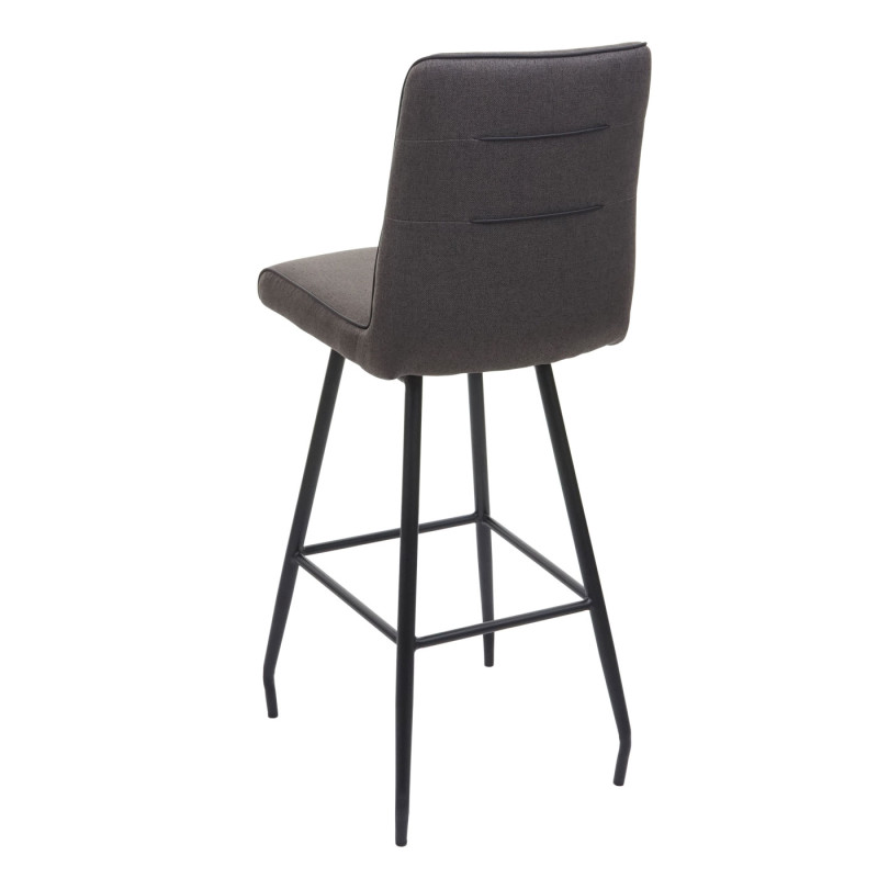 Tabouret de bar tabouret de comptoir, repose-pieds tissu/textile en acier - gris-brun