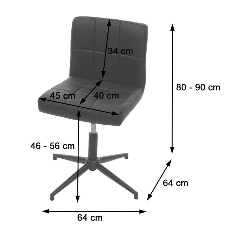 Chaise de salle à manger Kavala II,  - tissu/textile gris foncé, pied noir