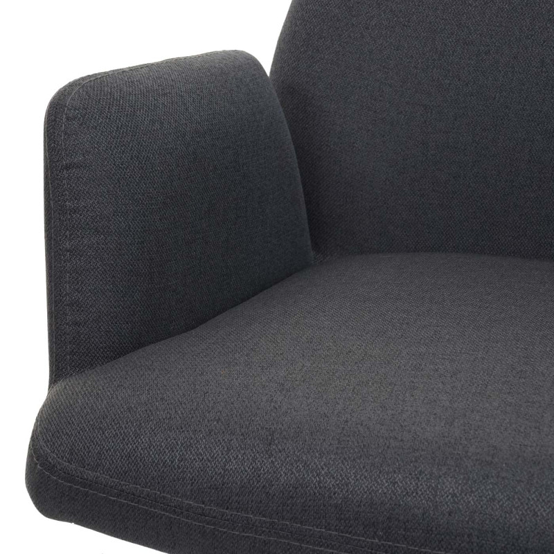 6x chaise de salle à manger  chaise inclinable tissu/textile acier - gris foncé