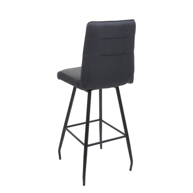 Tabouret de bar tabouret de comptoir, repose-pieds tissu/textile en acier - gris foncé