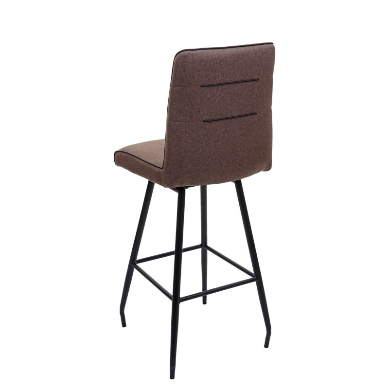 Tabouret de bar tabouret de comptoir, repose-pied tissu/textile en acier - brun