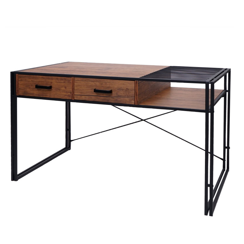 Bureau bureau informatique, industriel 76x120x70cm - brun