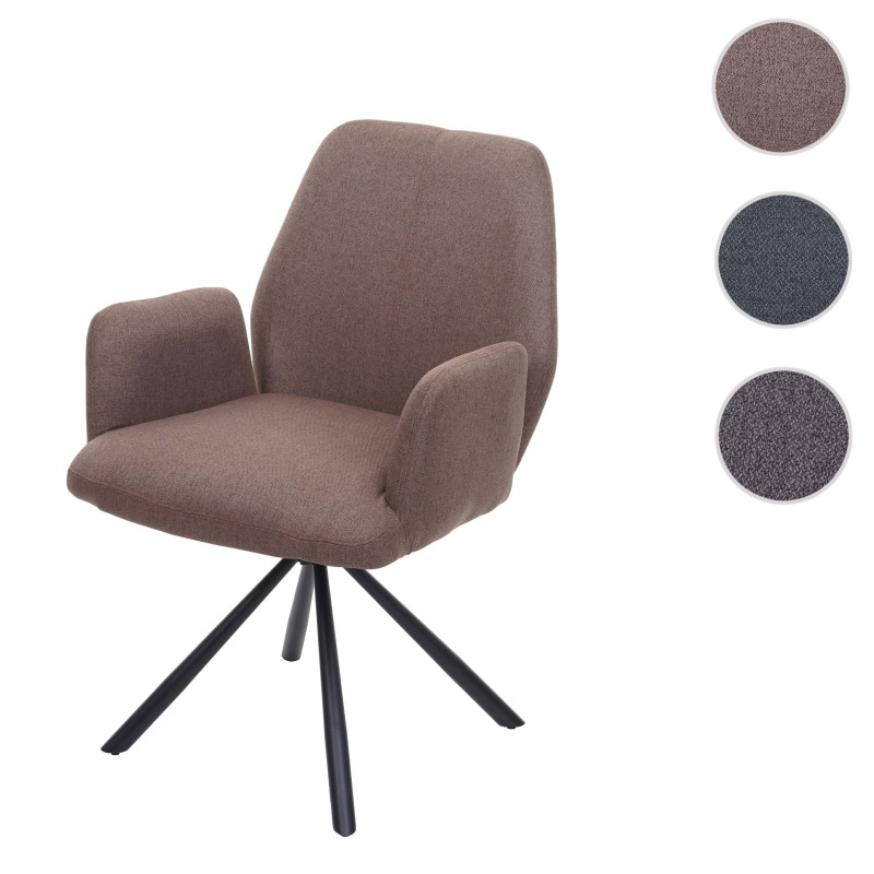 Chaise de salle à manger tissu/textile acier - gris-marron