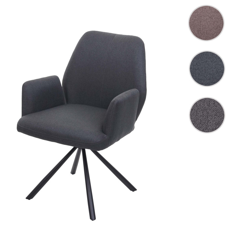 Chaise de salle ä manger tissu/textile acier - gris foncé