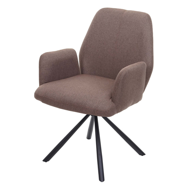 Chaise de salle à manger tissu/textile acier - brun