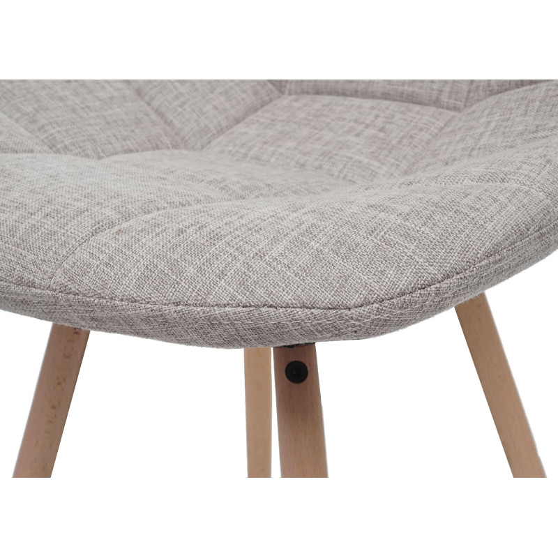 2x Chaise de salle à manger II, , Design Rétro 50's - Tissu/Textile gris crème