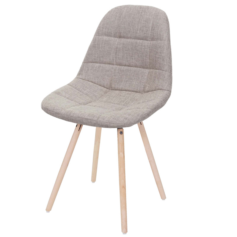 Chaise de salle à manger II, , Design Rétro 50's - Tissu/Textile gris crème
