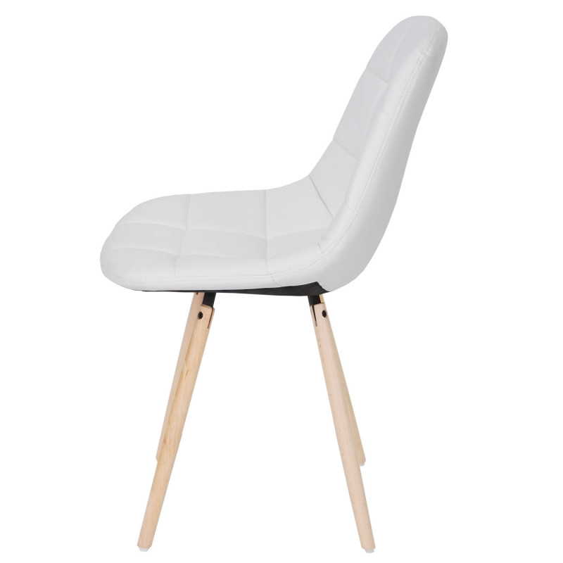 Chaise de salle à manger II, , design rétro des années 50 - similicuir blanc