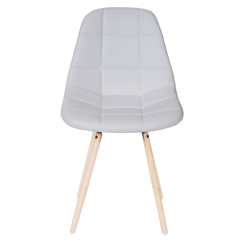 Chaise de salle à manger II, , design rétro des années 50 - similicuir blanc