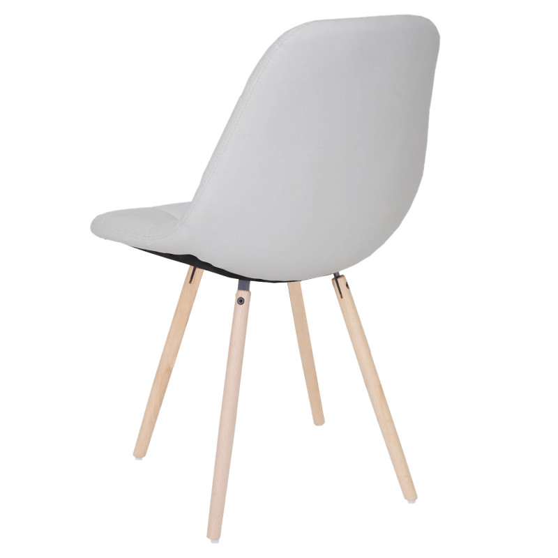 Chaise de salle à manger II, , design rétro des années 50 - similicuir blanc