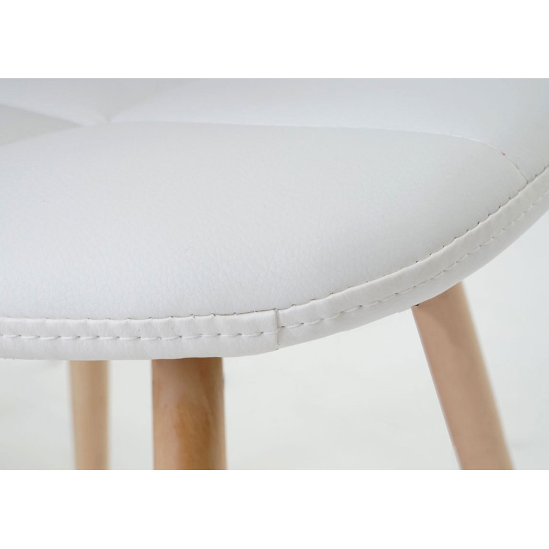 Chaise de salle à manger II, , design rétro des années 50 - similicuir blanc