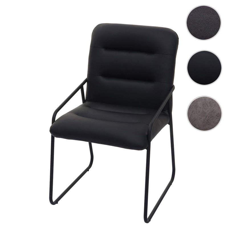 Chaise de salle à manger  chaise rembourrée, métal - tissu/textile gris foncé