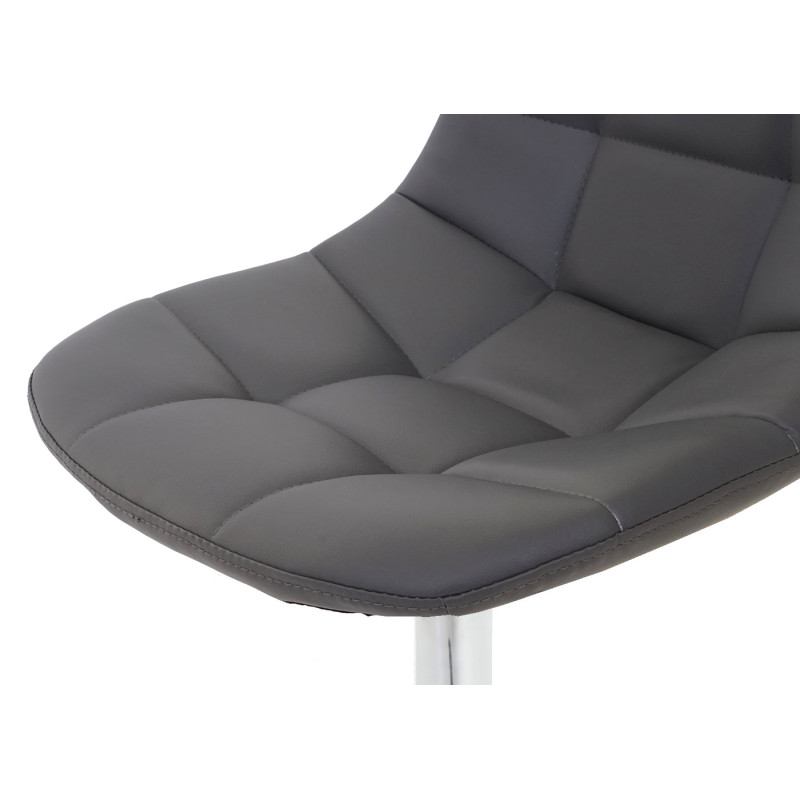 Chaise de salle à manger chaise pivotante, design rétro - similicuir gris, pied chromé