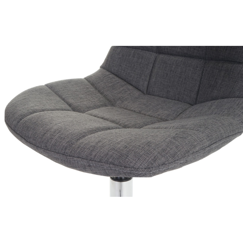 Chaise de salle à manger chaise pivotante, design rétro - tissu/textile gris clair, pied chromé