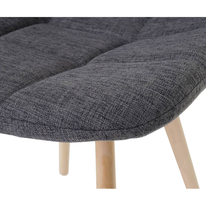 Chaise de salle à manger II, , design rétro des années 50 - tissu/textile gris