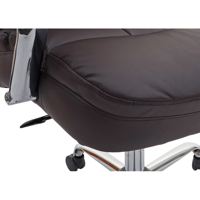Chaise de bureau XXL chaise de bureau, 220kg noyau à ressort chargeable, similicuir - brun