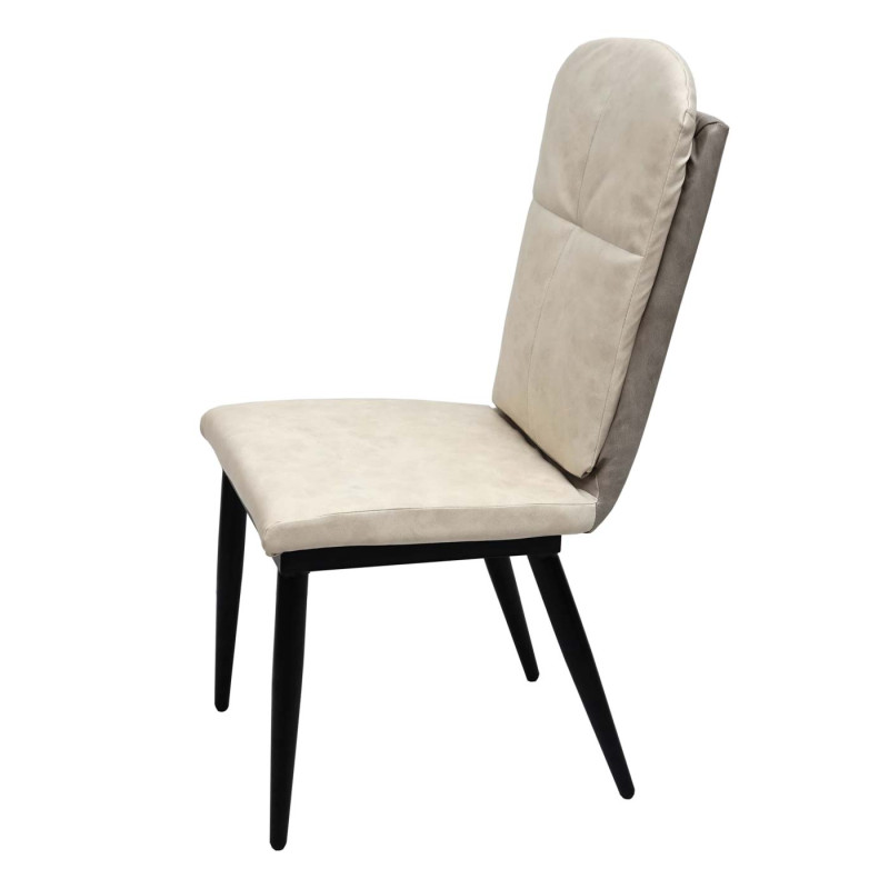 2x chaise de salle à manger  inclinable - similicuir, gris crème