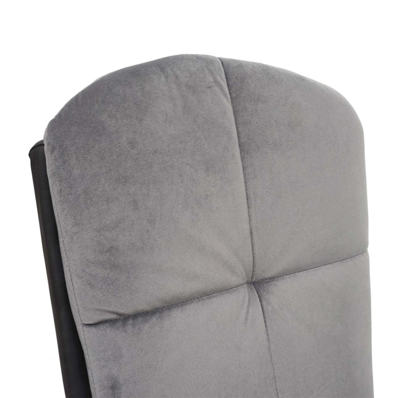 2x chaise de salle à manger - velours, gris-anthracite