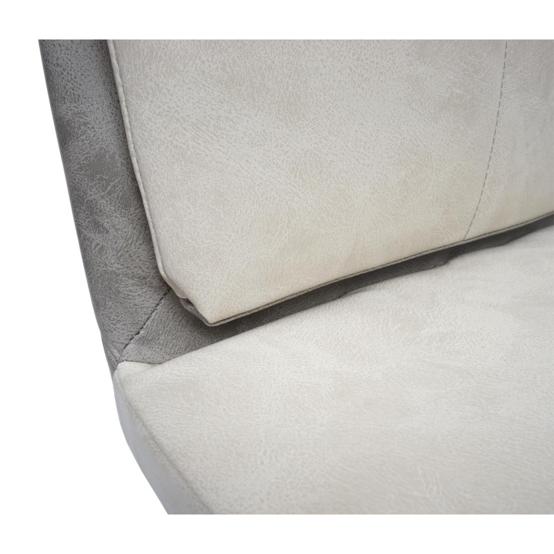 2x chaise de salle à manger  inclinable - similicuir, gris crème