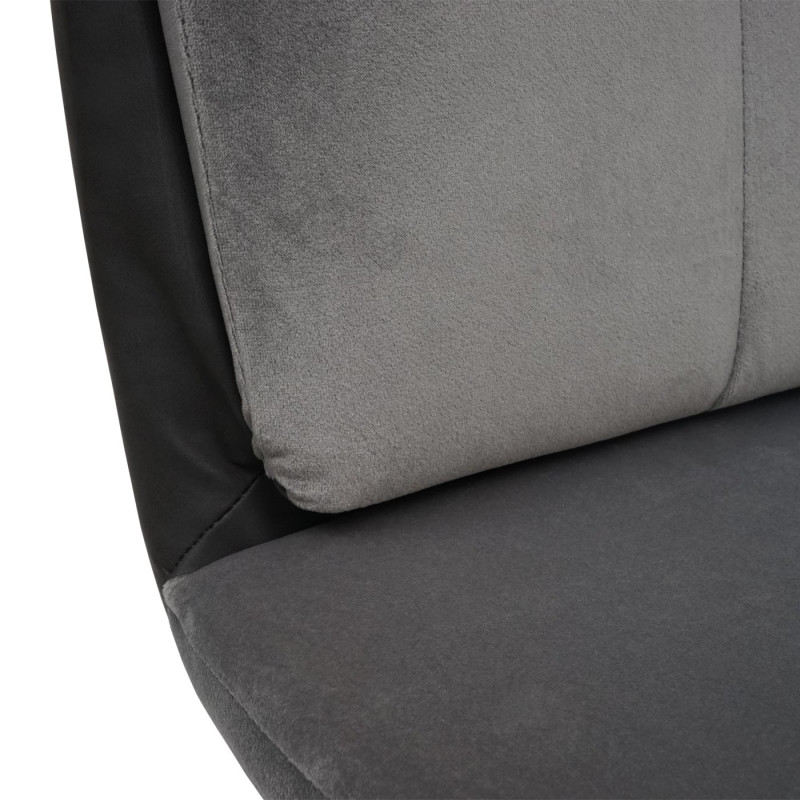 2x chaise de salle à manger - velours, gris-anthracite