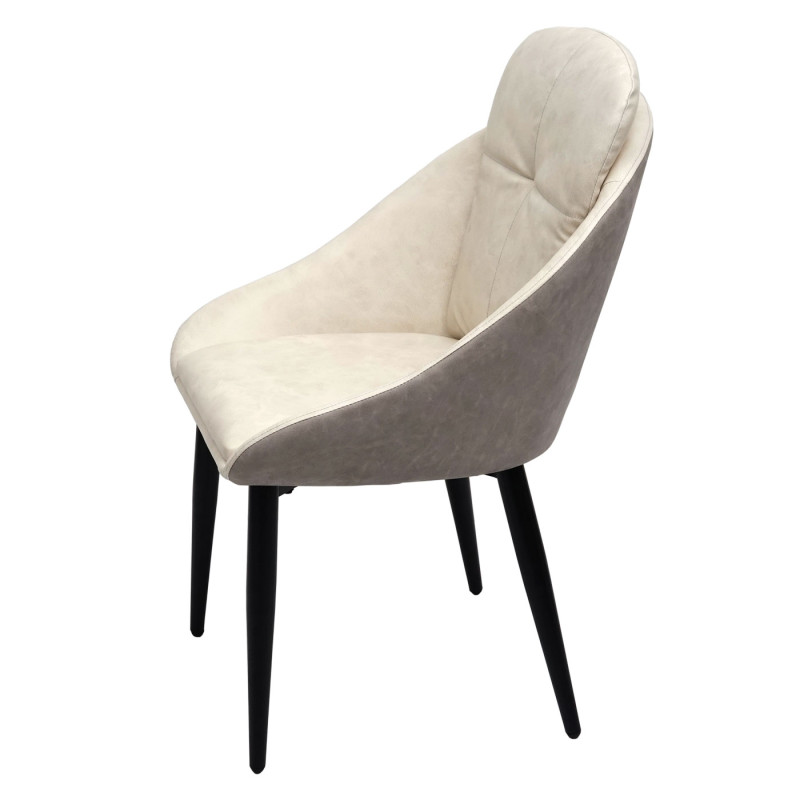 Chaise de salle Ã manger chaise avec accoudoir - simili cuir, gris crÃ¨me