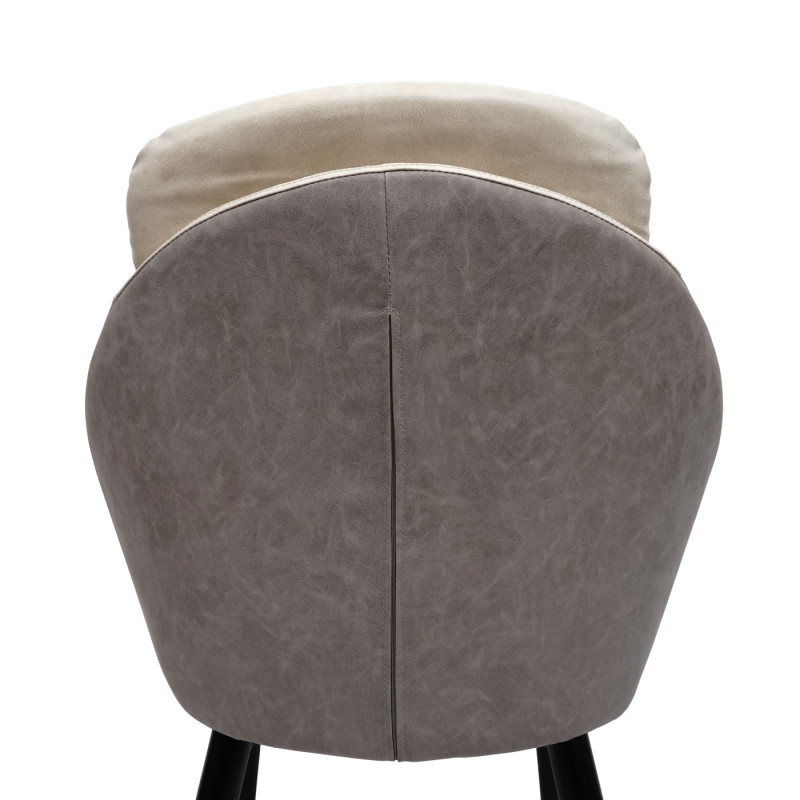 Chaise de salle Ã manger chaise avec accoudoir - simili cuir, gris crÃ¨me