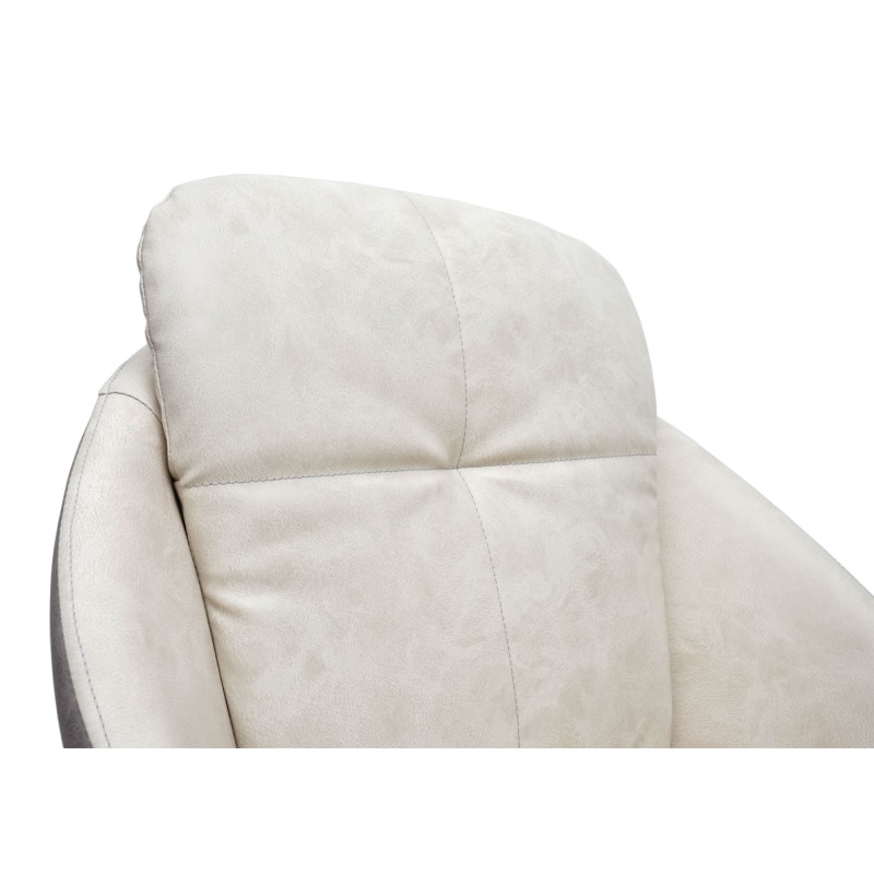 Chaise de salle Ã manger chaise avec accoudoir - simili cuir, gris crÃ¨me