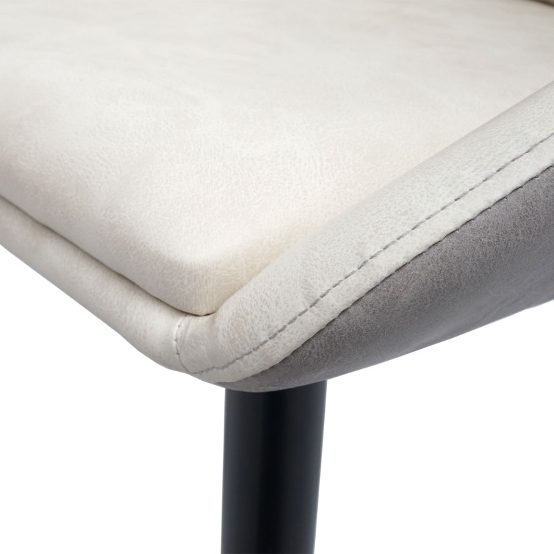 Chaise de salle Ã manger chaise avec accoudoir - simili cuir, gris crÃ¨me