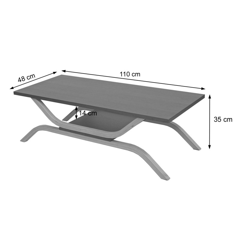 Table basse table de salon, table d'appoint, table basse, 35x110x48cm - aspect chêne