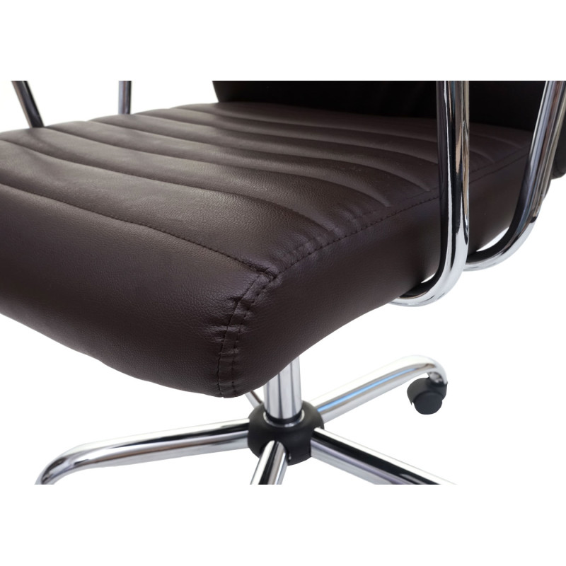 Chaise de bureau Cagliari, chaise pivotante, chaise de bureau, chaise de direction, cuir synthétique - brun