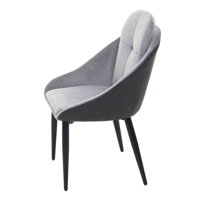 Chaise de salle à manger chaise avec accoudoir - velours, gris-anthracite