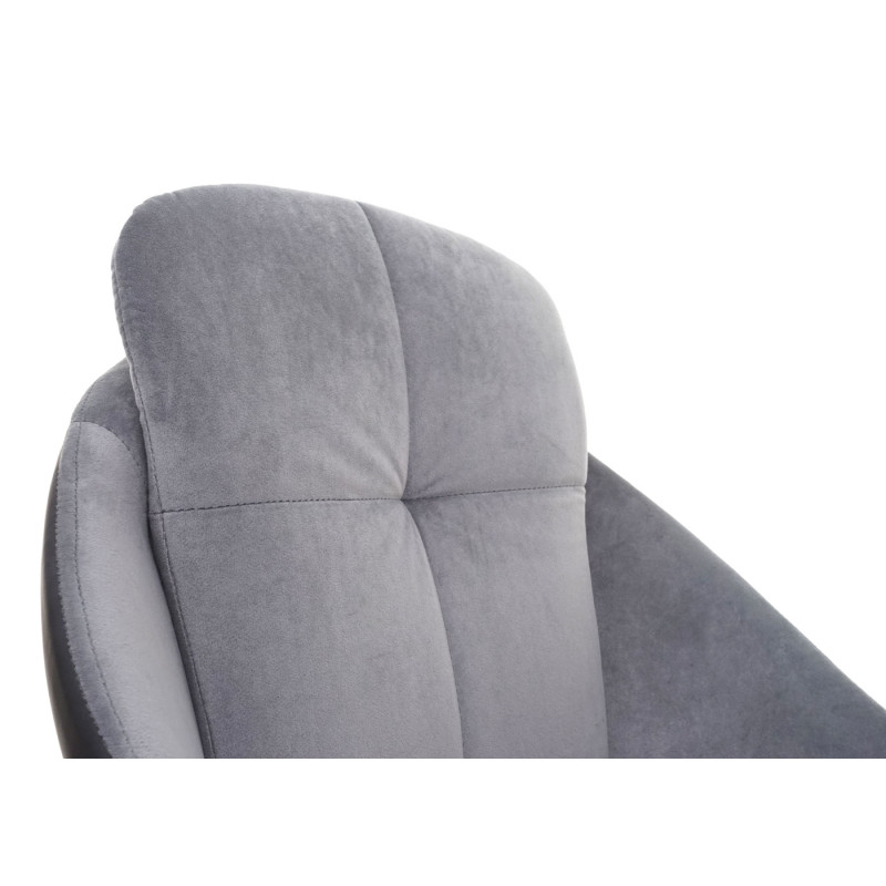 Chaise de salle à manger chaise avec accoudoir - velours, gris-anthracite