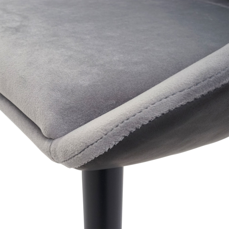 Chaise de salle à manger chaise avec accoudoir - velours, gris-anthracite