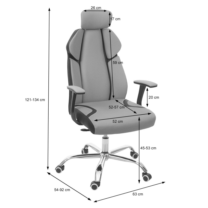 Chaise de bureau fonction coulissante tissu/textile + similicuir - vert/noir