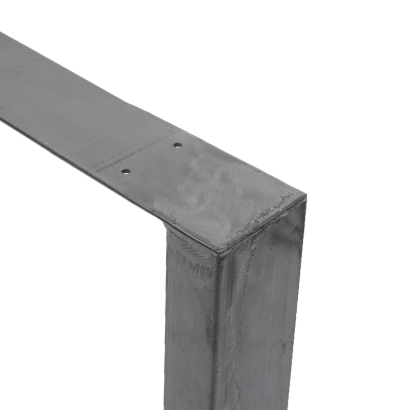 2x pied de table pour table de salle à manger, Industriel 74x80cm - aspect acier inoxydable