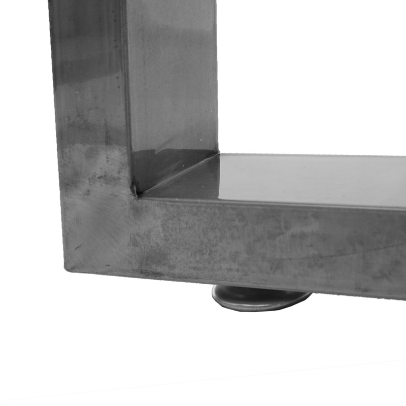 2x pied de table pour table de salle à manger, Industriel 74x80cm - aspect acier inoxydable