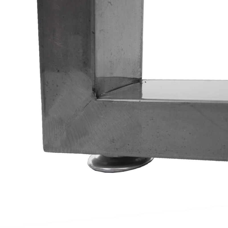 2x pied de table pour table basse, Industriel 37x40cm - aspect acier inoxydable