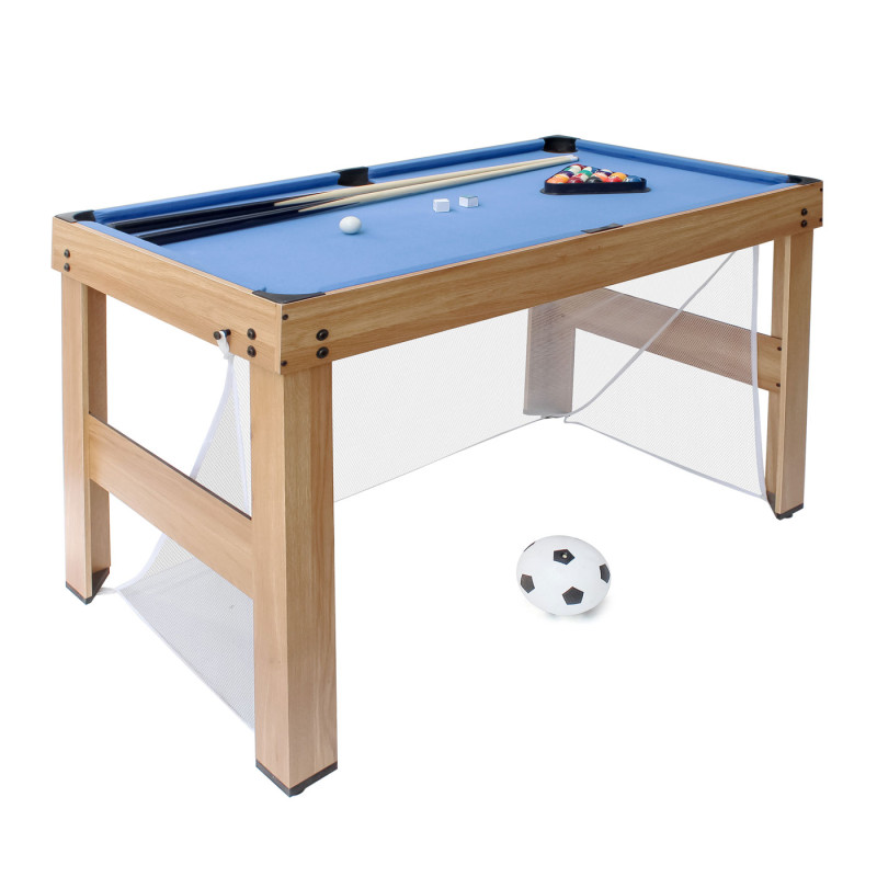 Table de baby-foot 20 en 1 table de jeu, multijoueur, MDF 174x107x60cm - aspect chêne