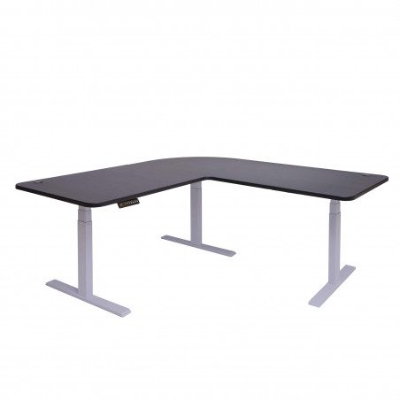 Bureau président, réglable en hauteur électriquement, noir et gris