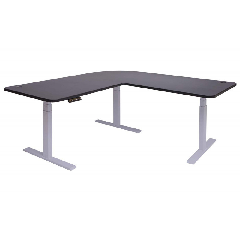 Bureau président, réglable en hauteur électriquement, noir et gris