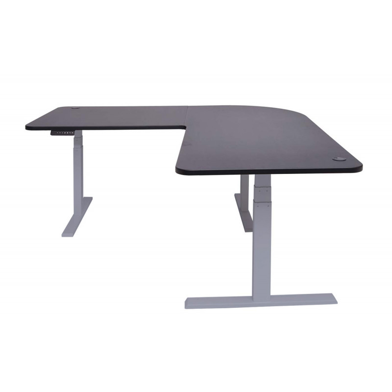 Bureau président, réglable en hauteur électriquement, noir et gris