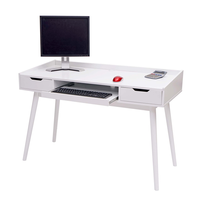 Bureau table pour ordinateur, MDF 120x55cm - blanc