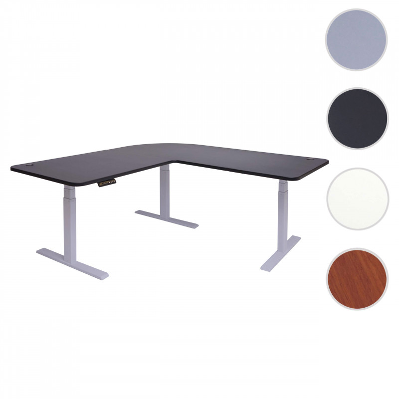 Bureau président, réglable en hauteur électriquement, noir et gris