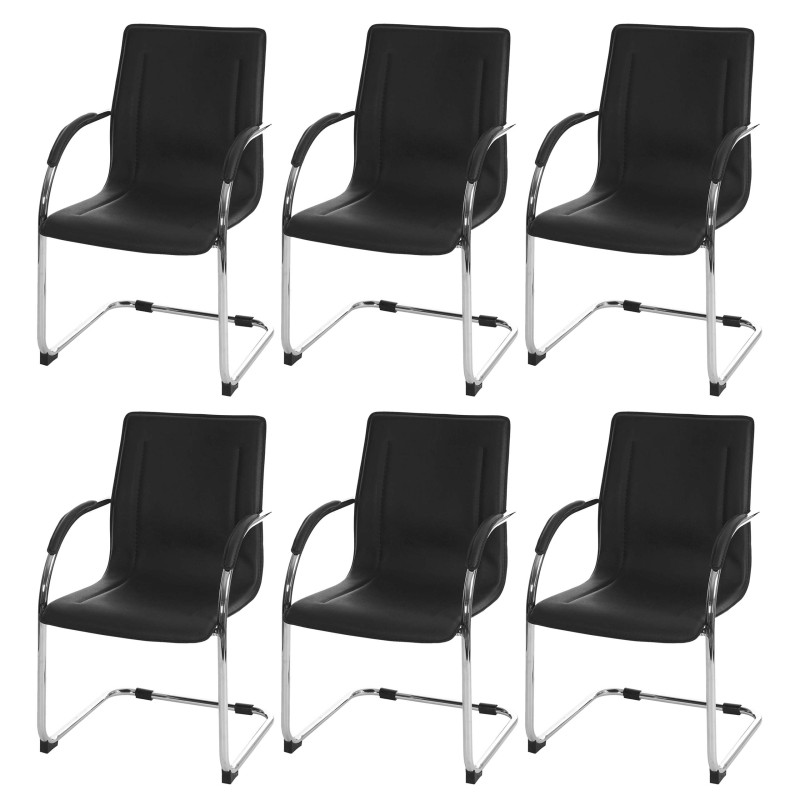 Lot de 6 chaises de salle à manger Samara,  à piétement luge Chaise, acier - noir