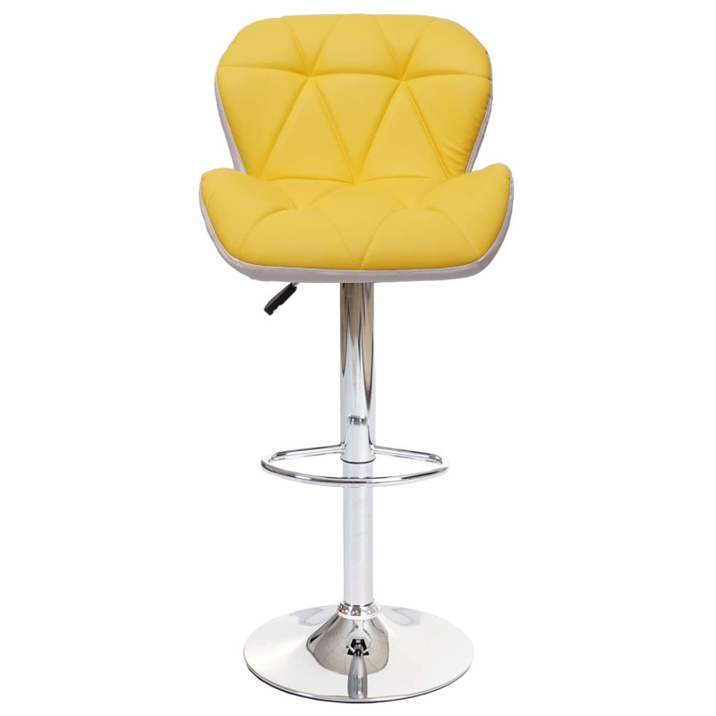 2x Tabouret de bar tabouret pour comptoir, réglable en hauteur, similicuir - jaune