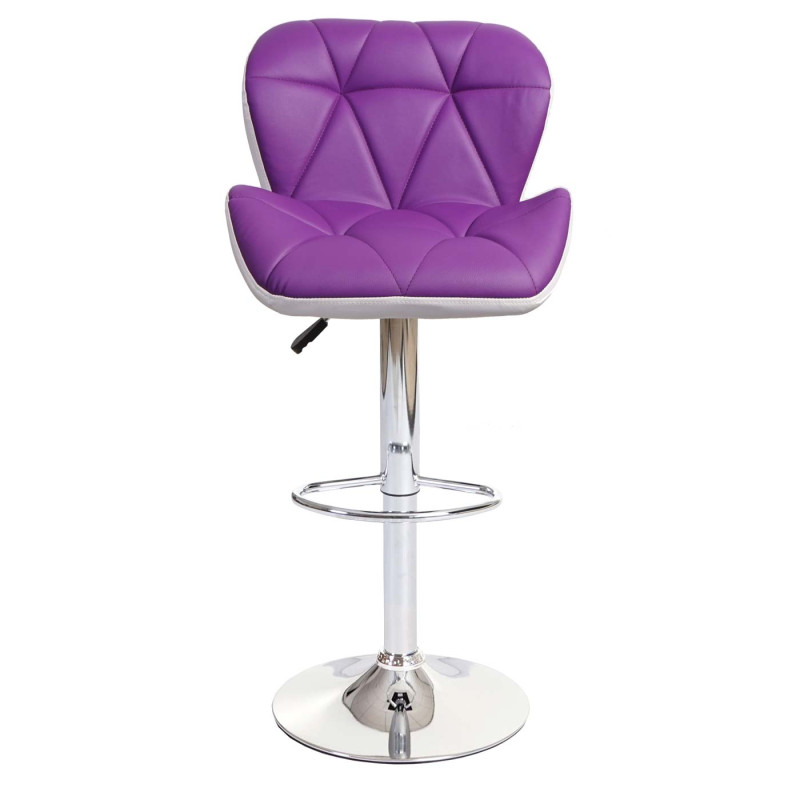 2x Tabouret de bar tabouret pour comptoir, réglable en hauteur, similicuir - violet